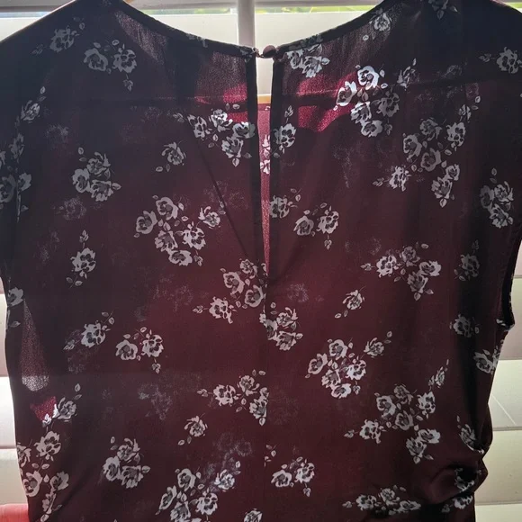 A New Day Brown and Blue Floral Midi Dress - Picture 4 of 5